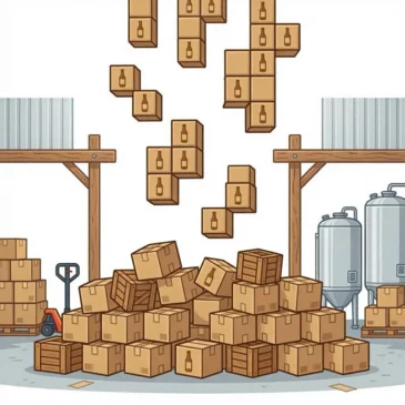 tetris de cartons à la brasserie